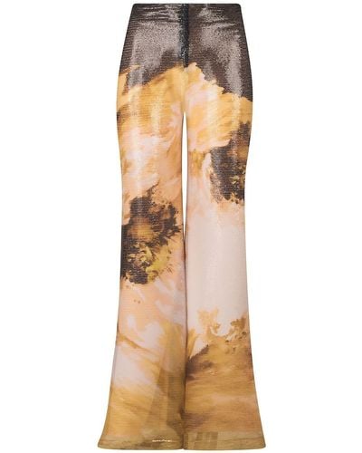 Silvia Tcherassi Avellino Floral Sequinned Trousers - Natural