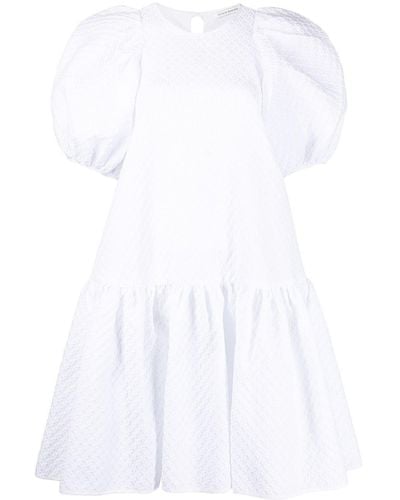 Cecilie Bahnsen Voluminous Puff Sleeve Mini Dress - White