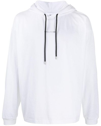 1017 ALYX 9SM Relaxed Fit Logo Print Hoodie - White