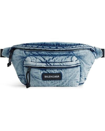 Balenciaga Explorer Gürteltasche im Jeans-Look - Blau