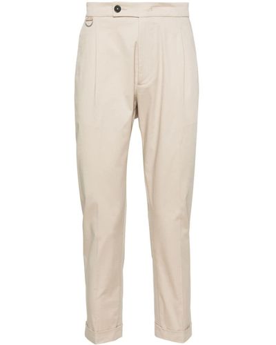 Low Brand D-ring Cotton Chino Pants - Natural