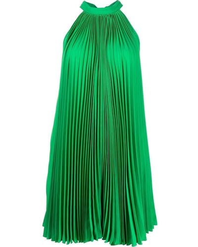 Styland Neckholder-Kleid mit Falten - Grün