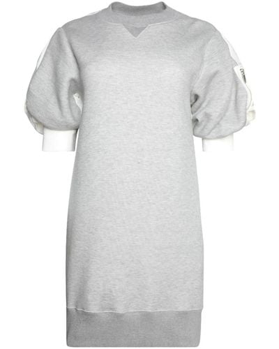 Sacai Paneled Cotton Minidress - Gray