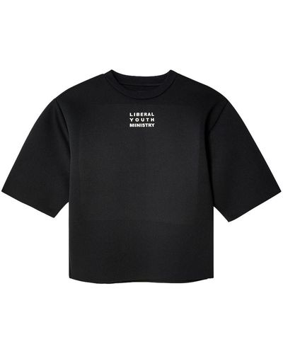 Liberal Youth Ministry Logo-print Cotton T-shirt - Black