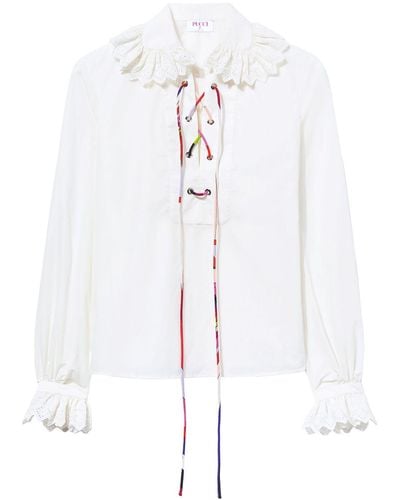 Emilio Pucci Broderie Anglaise Blouse - Wit