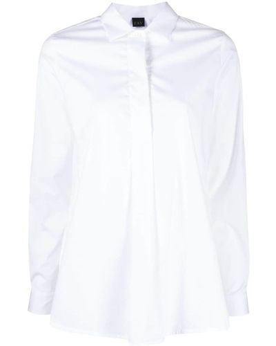 Fay Embroidered-logo Poplin Blouse - White