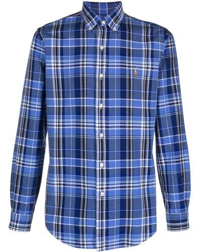 Polo Ralph Lauren Check-print Long-sleeve Shirt - Blue