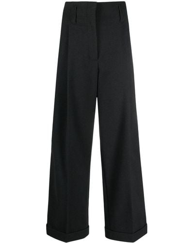 Philosophy Di Lorenzo Serafini High-waisted Pleated Wide-leg Pants - Black