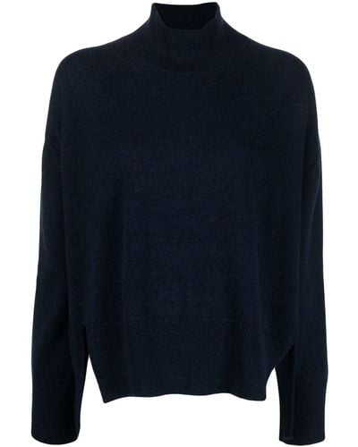 Barrie Side-slit Knit Sweater - Blue