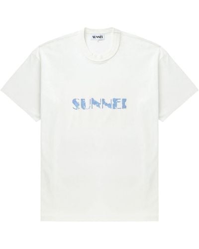 Sunnei Katoenen T-shirt Met Logoprint - Wit