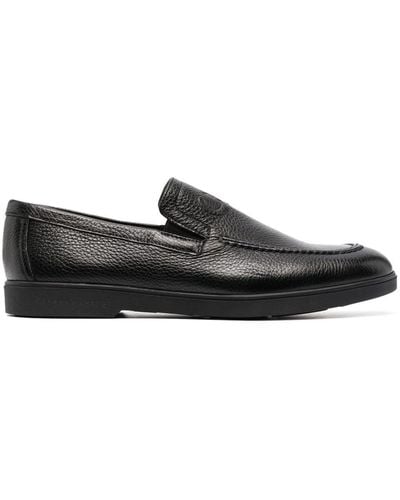 Casadei Debossed-logo Leather Loafers - Black