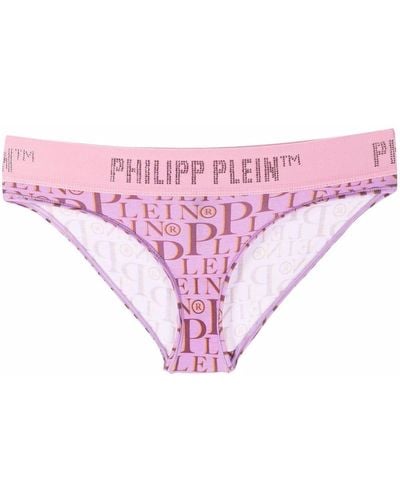 Philipp Plein All-over Logo Print Briefs - Pink