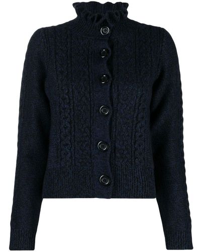 See By Chloé Ruffle-neck Cardigan - Blue