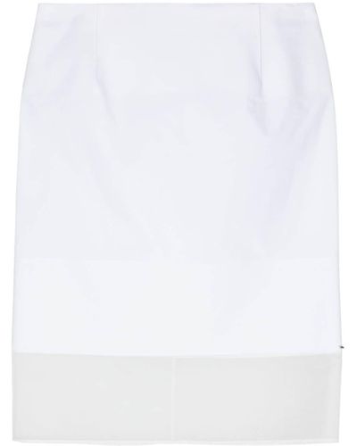 Sportmax Transparent-panel Poplin Skirt - White