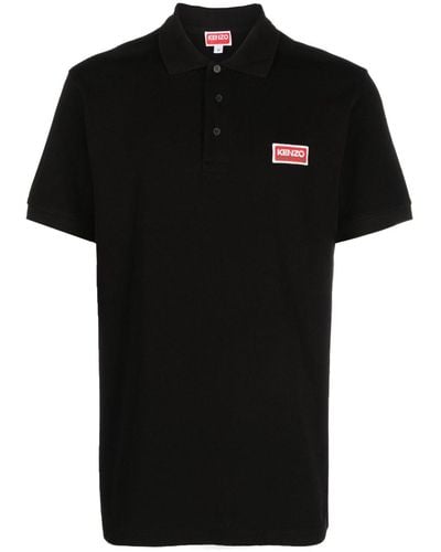 KENZO Paris Classic Cotton Polo Shirt - Black