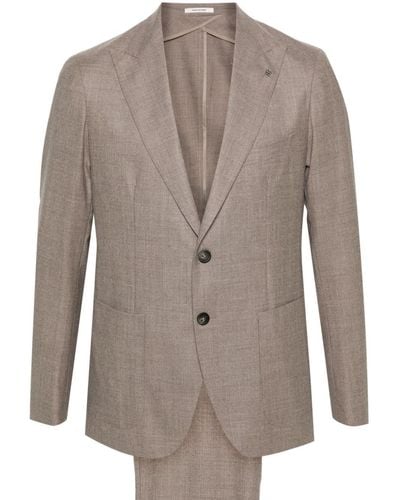 Tagliatore Virgin-Wool-Blend Suit - Brown