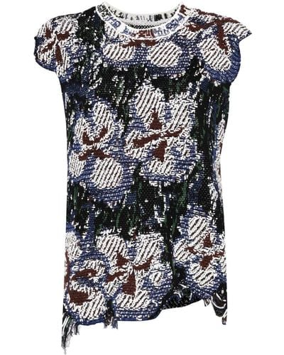 JNBY Floral Intarsia-knit Top - Black