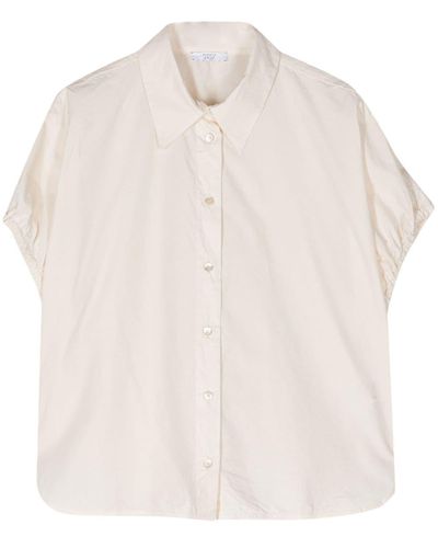 Peserico Cap-sleeve Cotton Shirt - Natural
