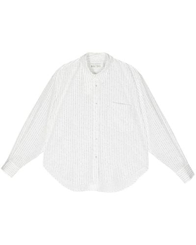 RECTO. Striped Long-sleeve Shirt - White