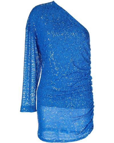 In the mood for love Alexandra Sequin-embellished Mini Dress - Blue