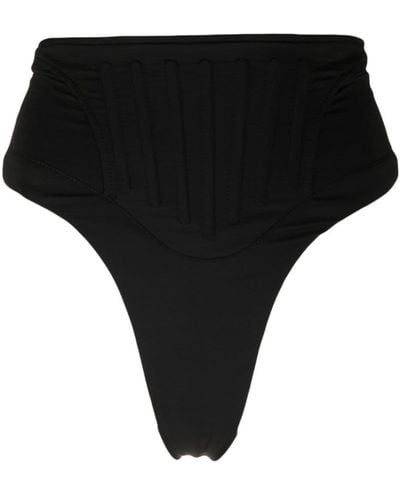 Mugler Corset High-waist Bikini Bottoms - Black