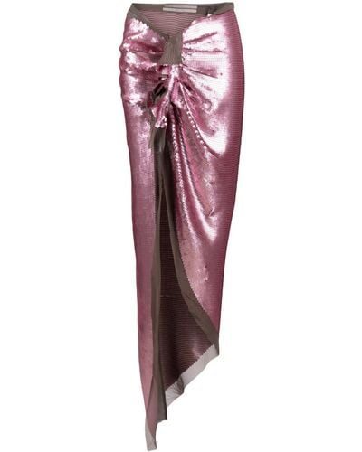 Rick Owens Sequinned Asymmetric Maxi Skirt - Purple