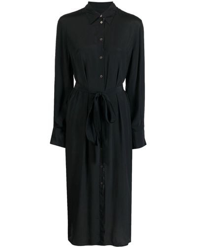 PS by Paul Smith Belted Long-sleeved Shirtdress - Black