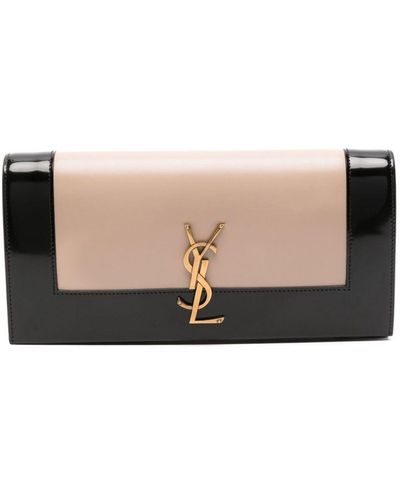 Saint Laurent Kate Leren Clutch - Zwart