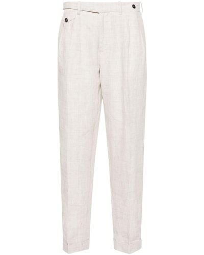 Cruciani Tied Linen Trousers - White