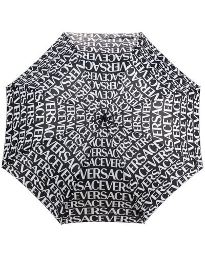 Versace Paraplu Met Logoprint - Zwart
