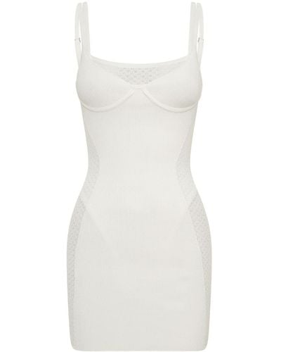 Dion Lee Serpent Lace-panelled Minidress - White