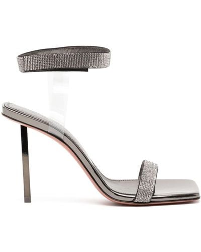 AMINA MUADDI Rih Crystal-embellished 95mm Sandals - Metallic