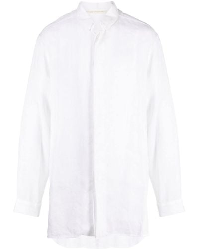 Forme D'expression Spread-collar Linen Shirt - White