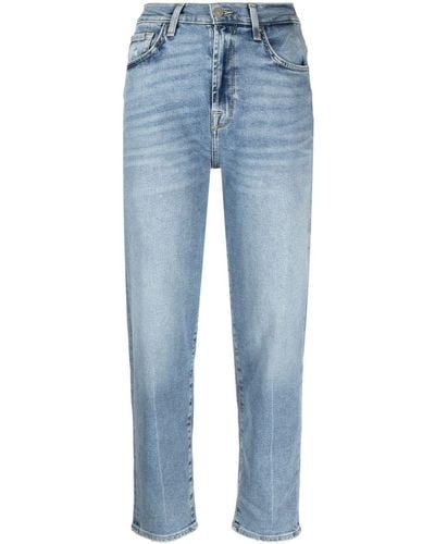 7 For All Mankind ロゴパッチ テーパードジーンズ - ブルー