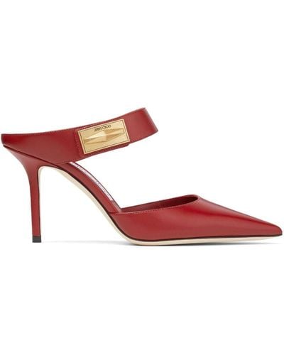Jimmy Choo Mules Nell 85 mm à bout pointu - Rouge