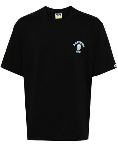 A Bathing Ape Camiseta con logo bordado - Negro