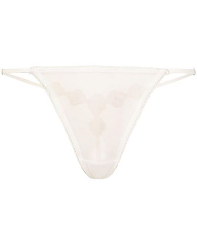 Kiki de Montparnasse Chouchou Floral-appliqué Thong - White