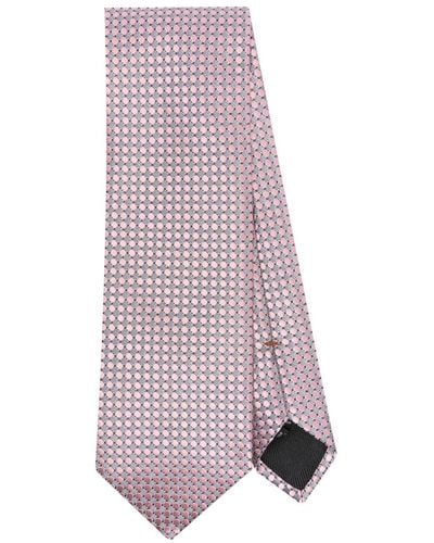 Zegna Jacquard-Krawatte mit Polka Dots - Pink