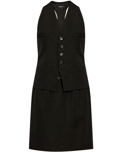 DSquared² V-neck Wool Dress - Black