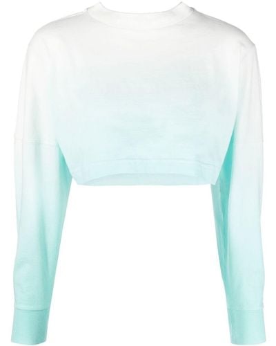Palm Angels Gradient Cropped Overlogo T-shirt - Blue