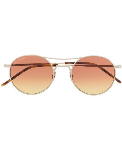 Saint Laurent Round-frame Gradient Sunglasses - Metallic