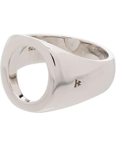 Tom Wood Sterling Silver Oval Open Ring - Metallic