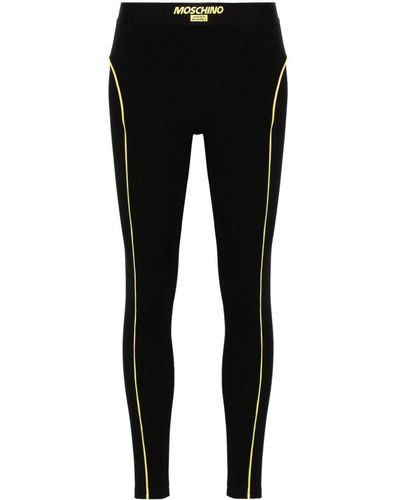 Moschino Jersey-Leggings mit Logo-Bund - Schwarz