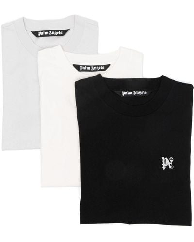 Palm Angels Set aus drei T-Shirts mit PA Monogramm - Mehrfarbig