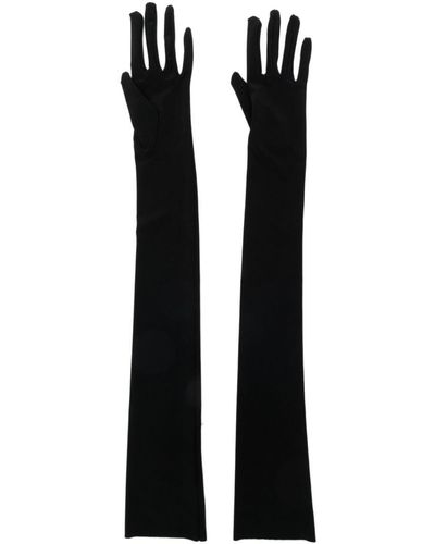 Norma Kamali Guantes largos con diseño stretch - Negro