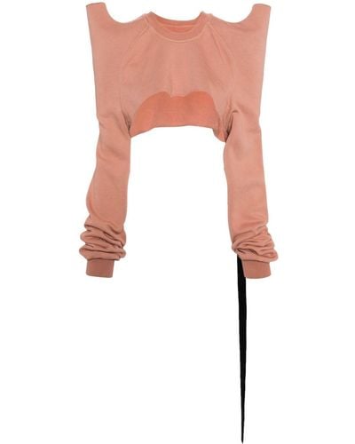 Rick Owens Tecsweat Cropped Sweatshirt - Pink