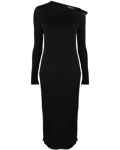 Versace Long-sleeve Midi Dress - Black