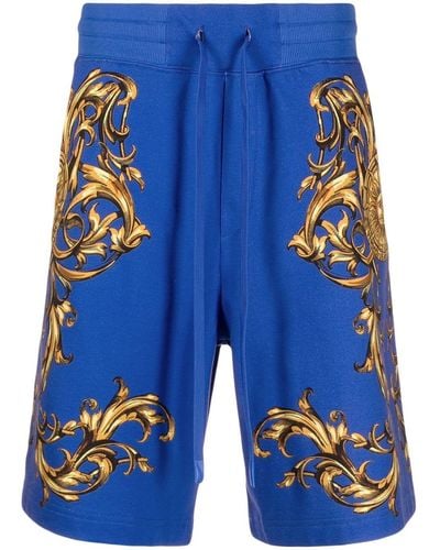 Versace Garland Print Track Shorts - Blue