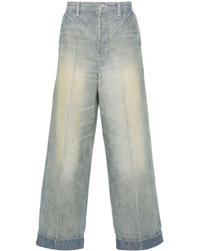 KENZO Mid-rise Tapered-leg Jeans - Blue