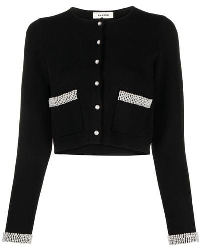 Sandro Faux Pearl-embellished Jacket - Black